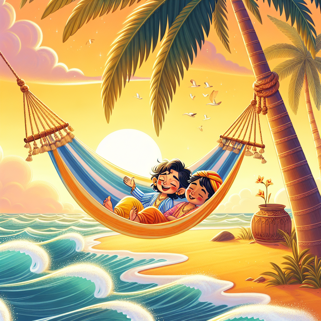 Colorful children's illustration for the story: The Happy Now