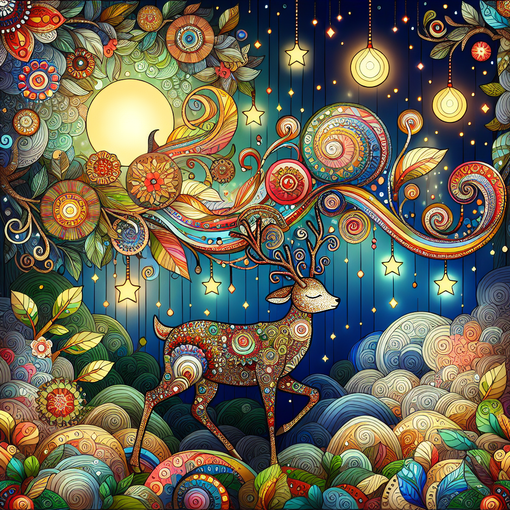 Colorful children's illustration for the story: The Wise Deer