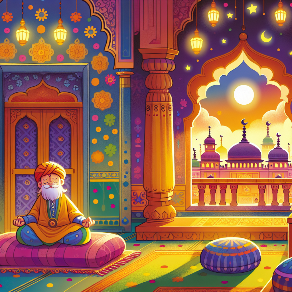 Colorful children's illustration for the story: The Royal Parrot