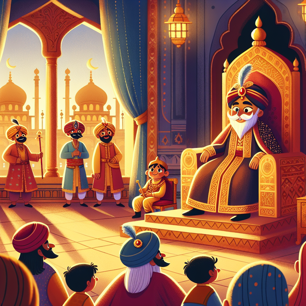 Colorful children's illustration for the story: The Difference Between a Man and a Donkey