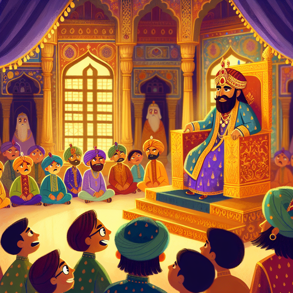 Colorful children's illustration for the story: The Eight-Footed Trick