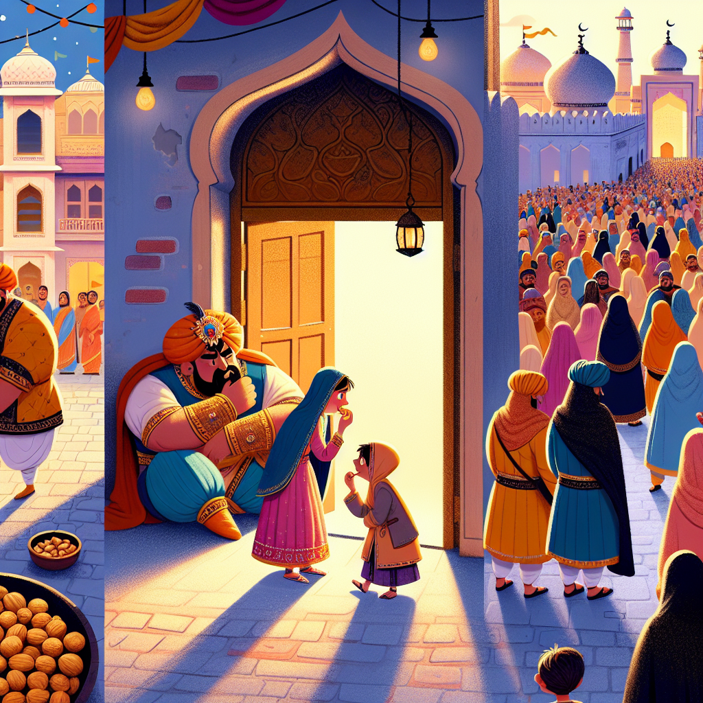 Colorful children's illustration for the story: The Husband's Secret