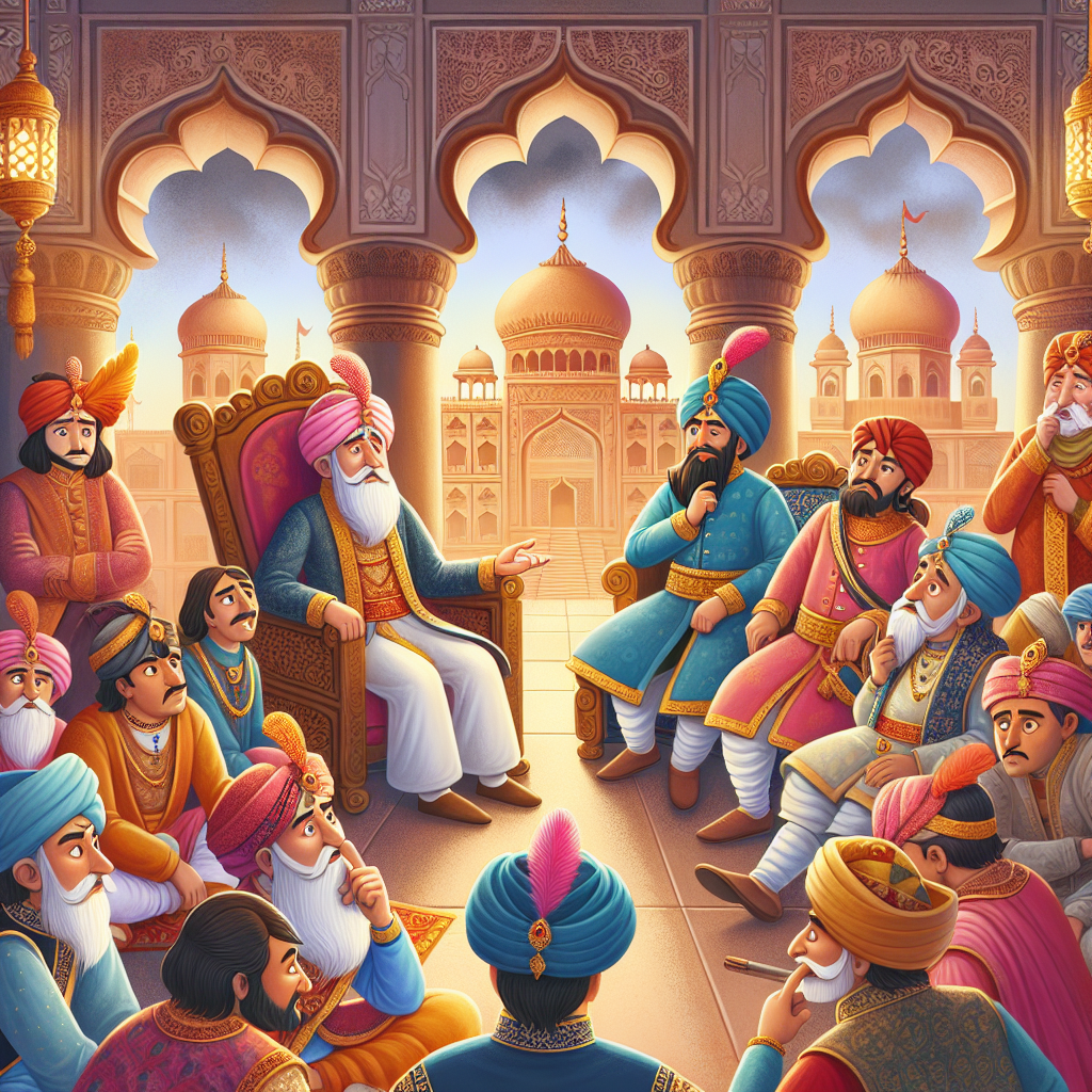 Colorful children's illustration for the story: The The The Four Fingers of Truth