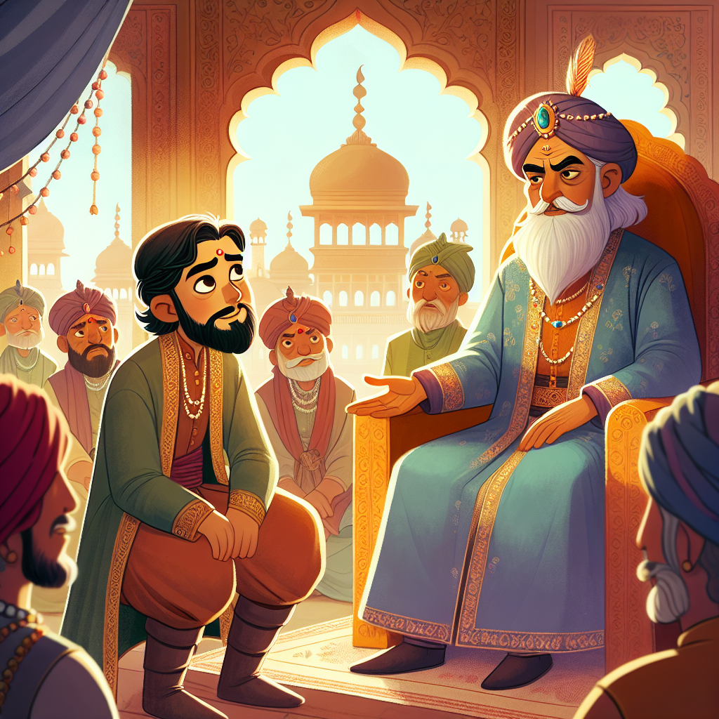 Colorful children's illustration for the story: God, the Just King