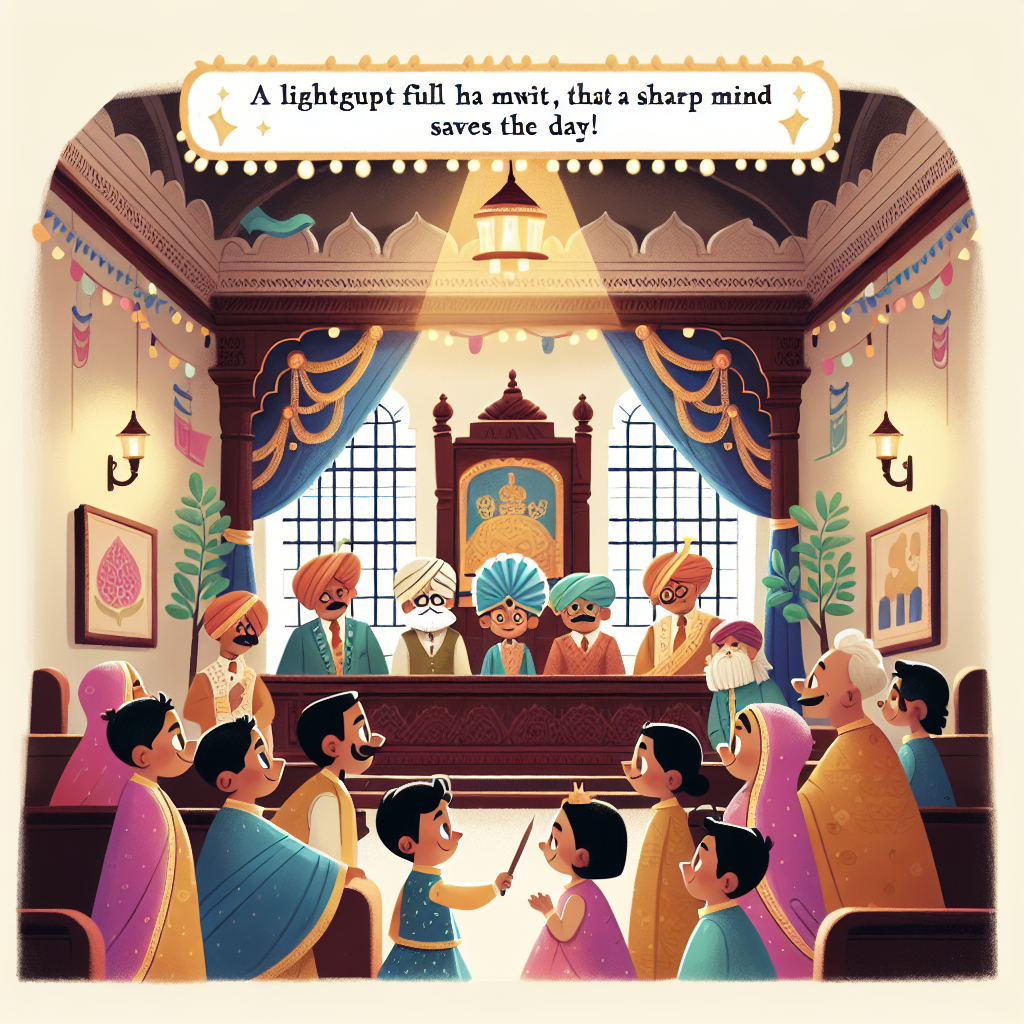 Colorful children's illustration for the story: The Greedy Priest