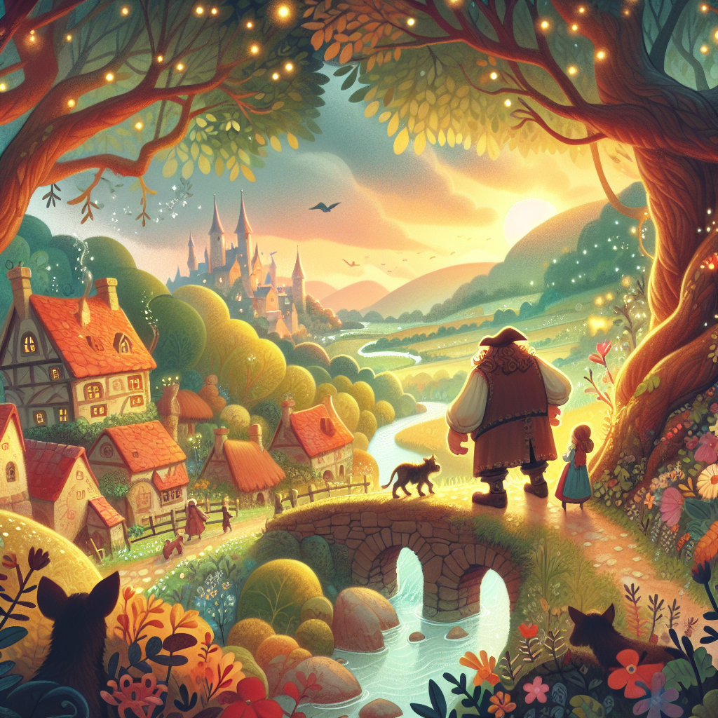 Colorful children's illustration for the story: Jack the Giant Killer