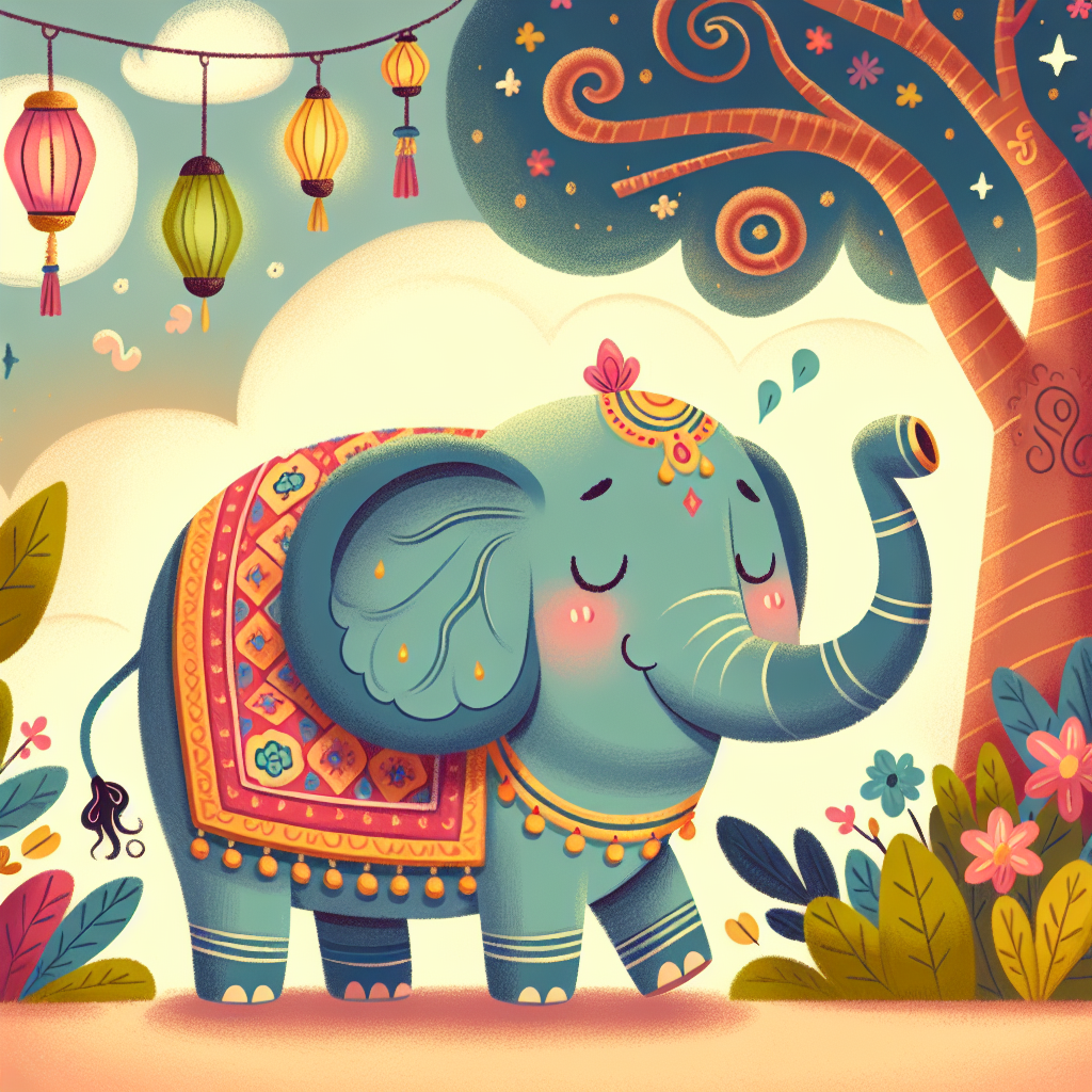Colorful children's illustration for the story: The Elephant and the Keeper