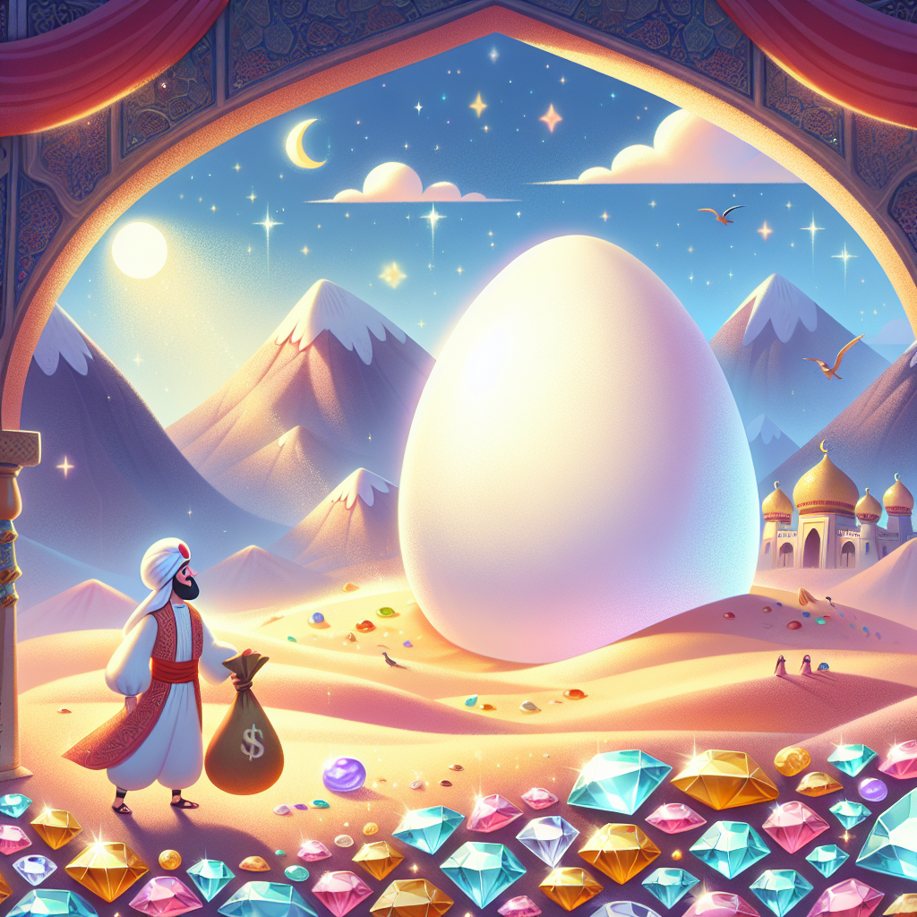 Colorful children's illustration for the story: Sindbad the Sailor