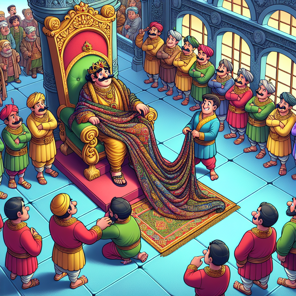 Colorful cartoon storyboard showing 8 key scenes from The Shawl of Limits