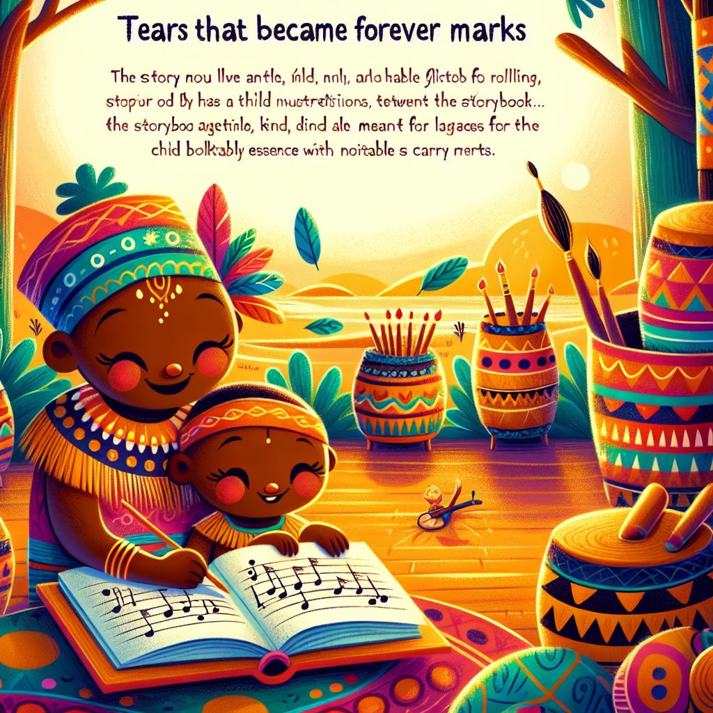 Colorful children's illustration for the story: The Cheetah's Tears