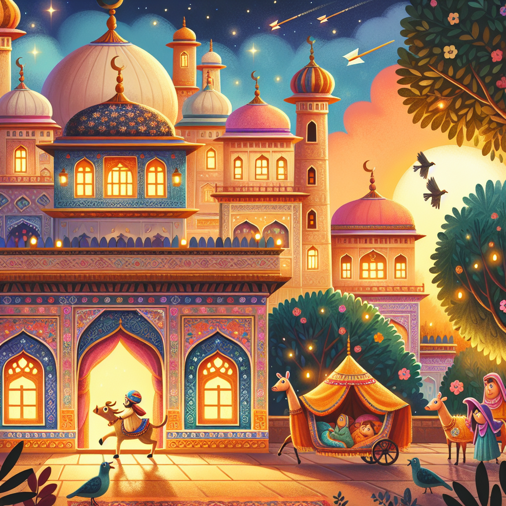 Colorful children's illustration for the story: The Arrow That Missed