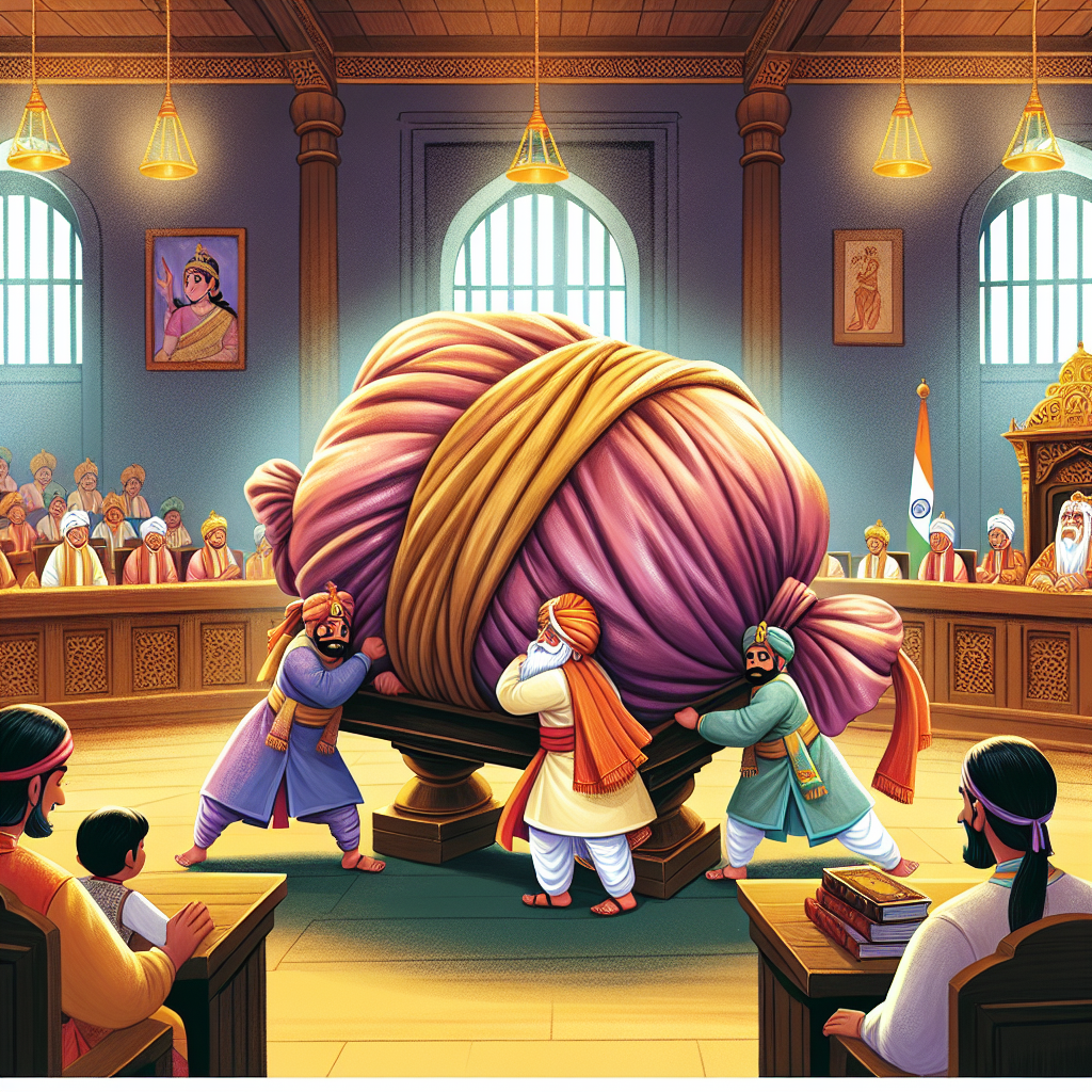 Colorful children's illustration for the story: The Pundit and the Scholars