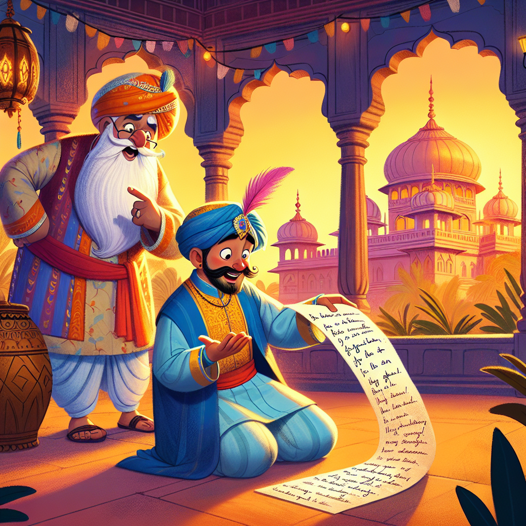 Colorful children's illustration for the story: The King and the Fool