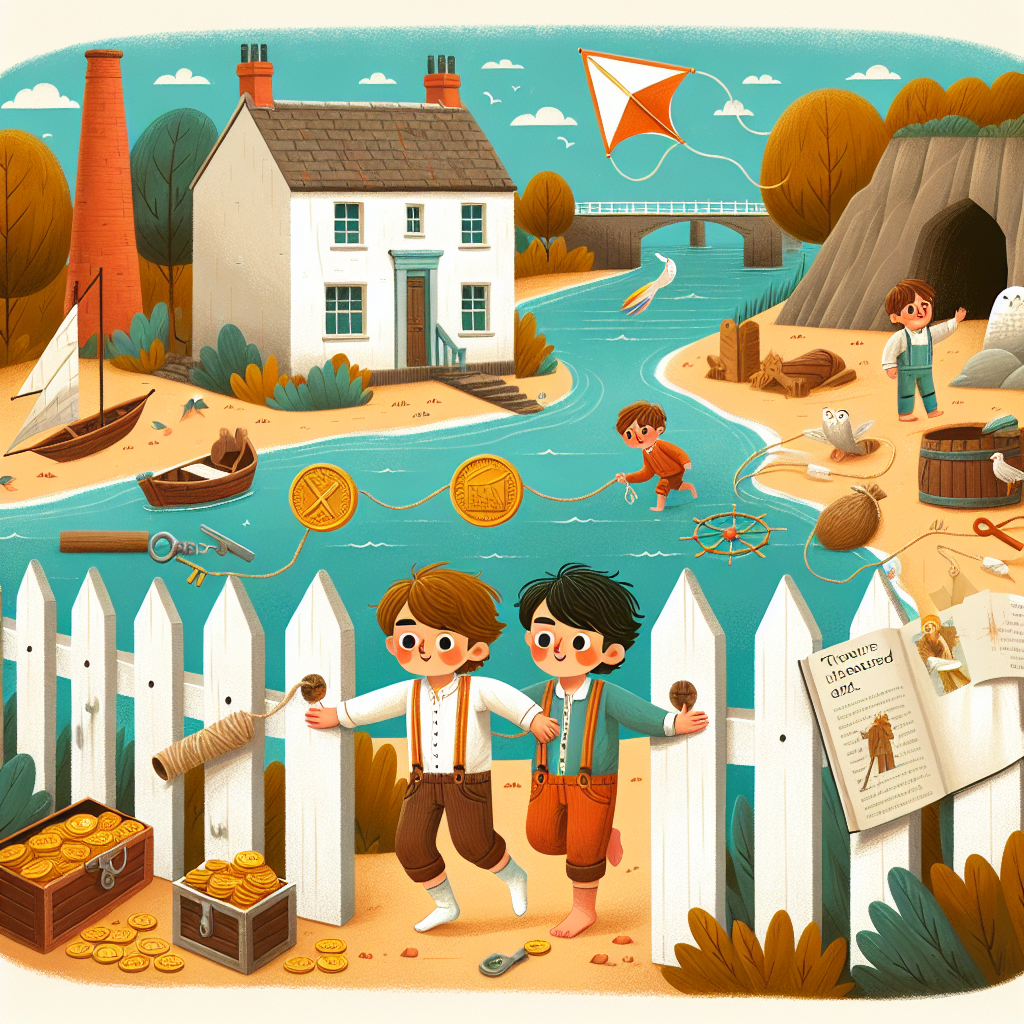 Colorful children's illustration for the story: Tom Sawyer's Clever Trick