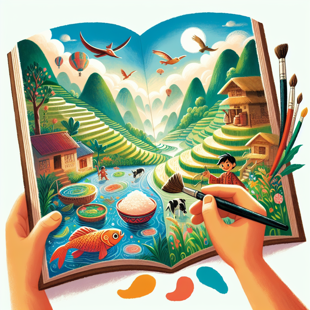 Colorful children's illustration for the story: The Boy Who Painted Dreams