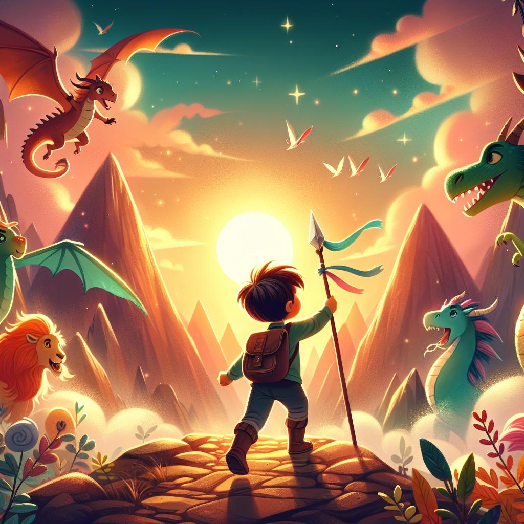 Colorful children's illustration for the story: The Boy Who Swallowed a Dragon Pearl