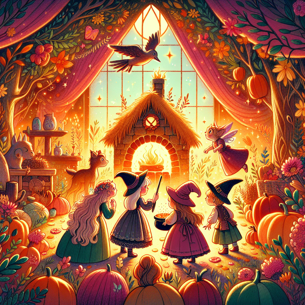 Colorful children's illustration for the story: Hansel and Gretel