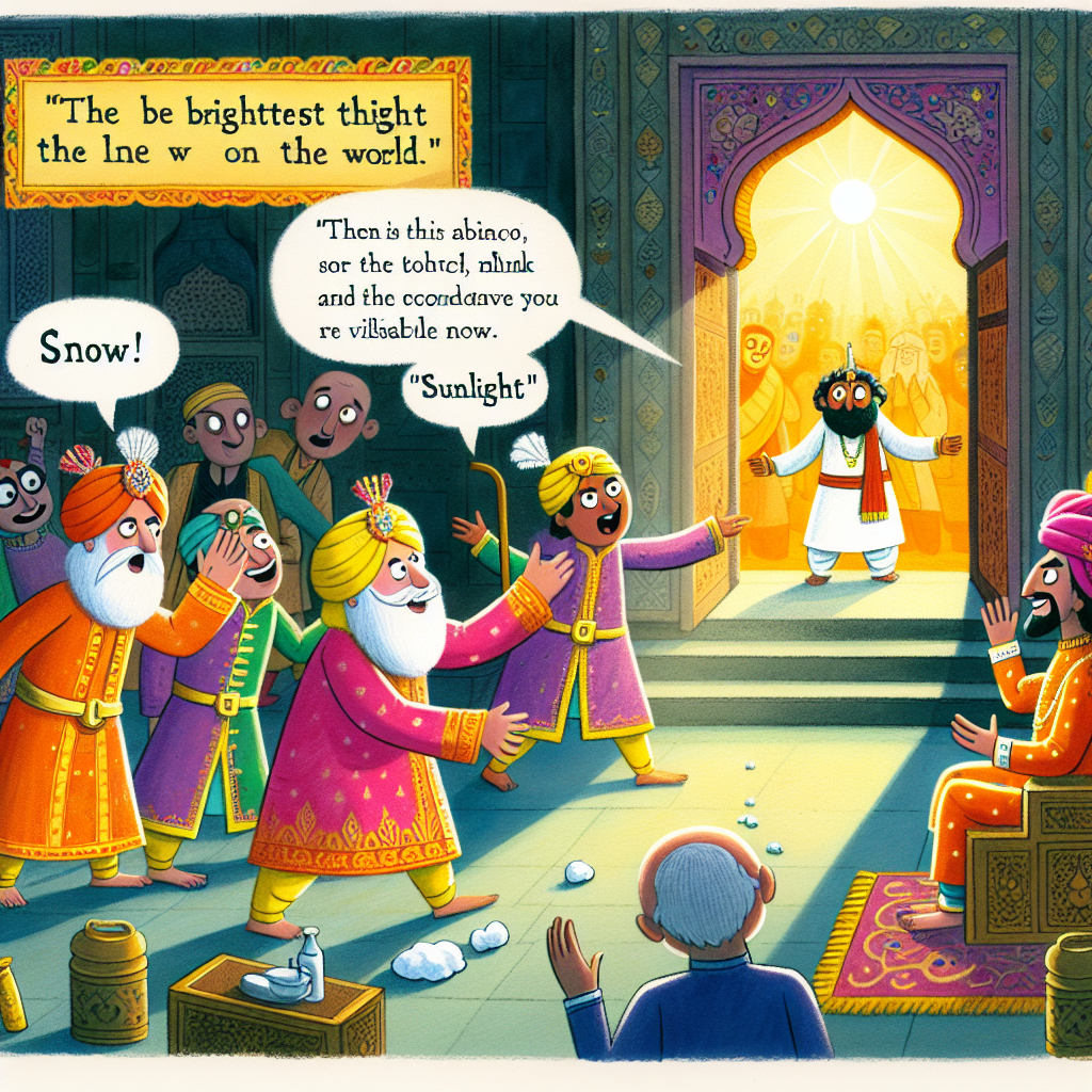 Colorful children's illustration for the story: The Brightest Light