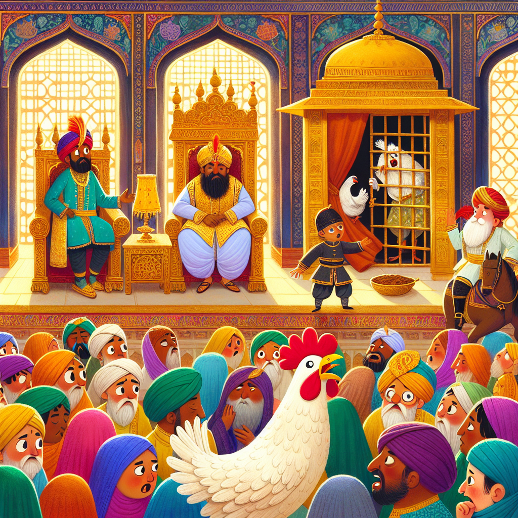 Colorful children's illustration for the story: The Clever Trap