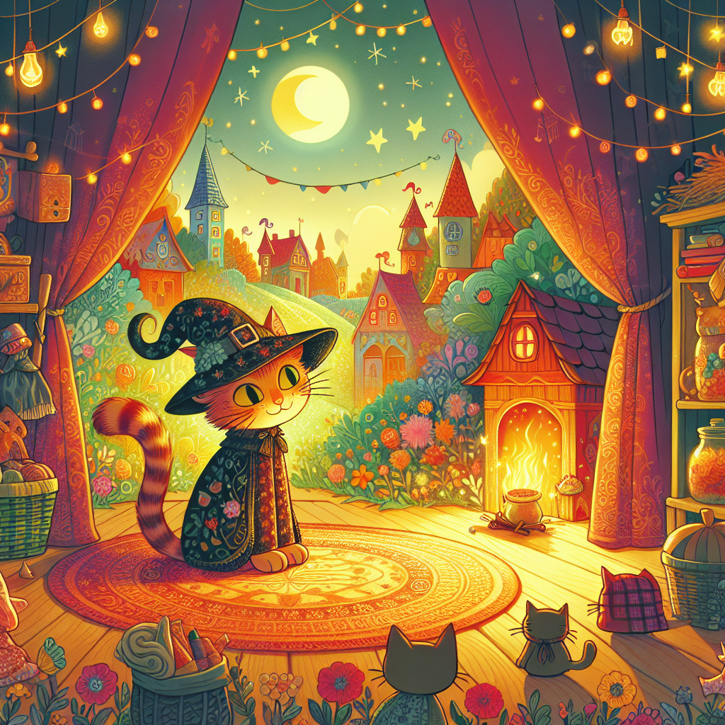 Colorful children's illustration for the story: Puss in Boots