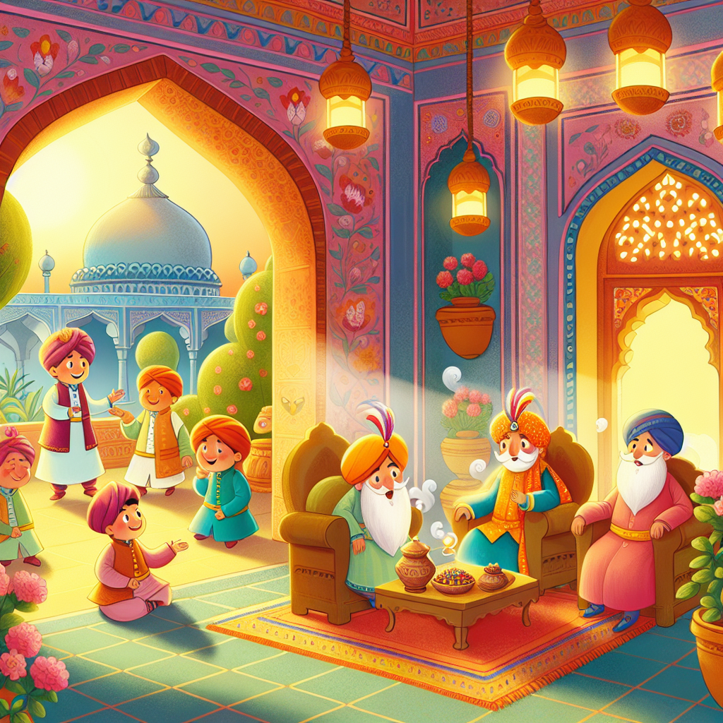 Colorful children's illustration for the story: The Corrupt Man