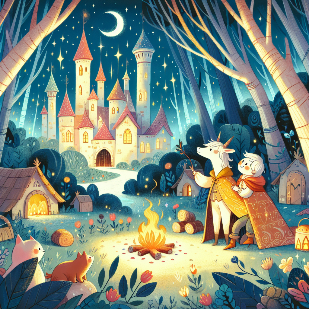Colorful children's illustration for the story: The Brave Brothers