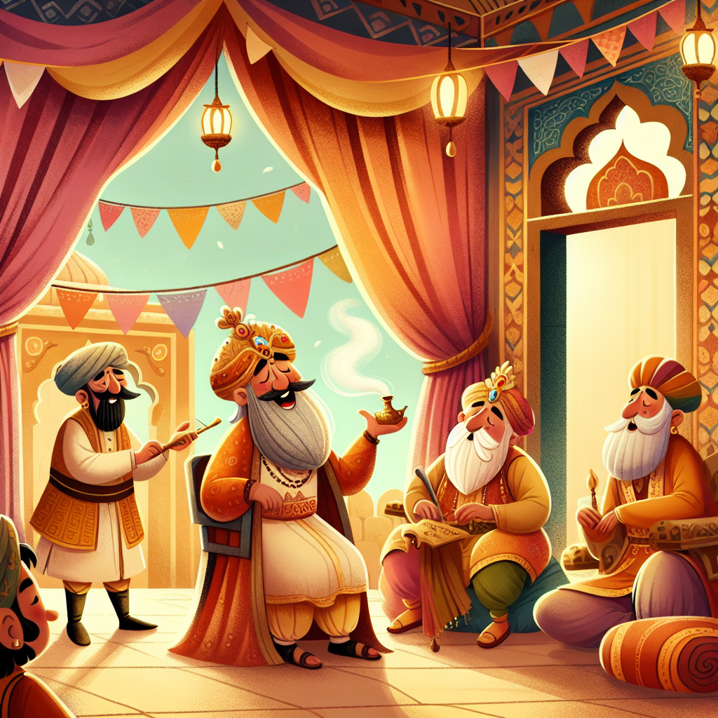 Colorful children's illustration for the story: The Cursed Man