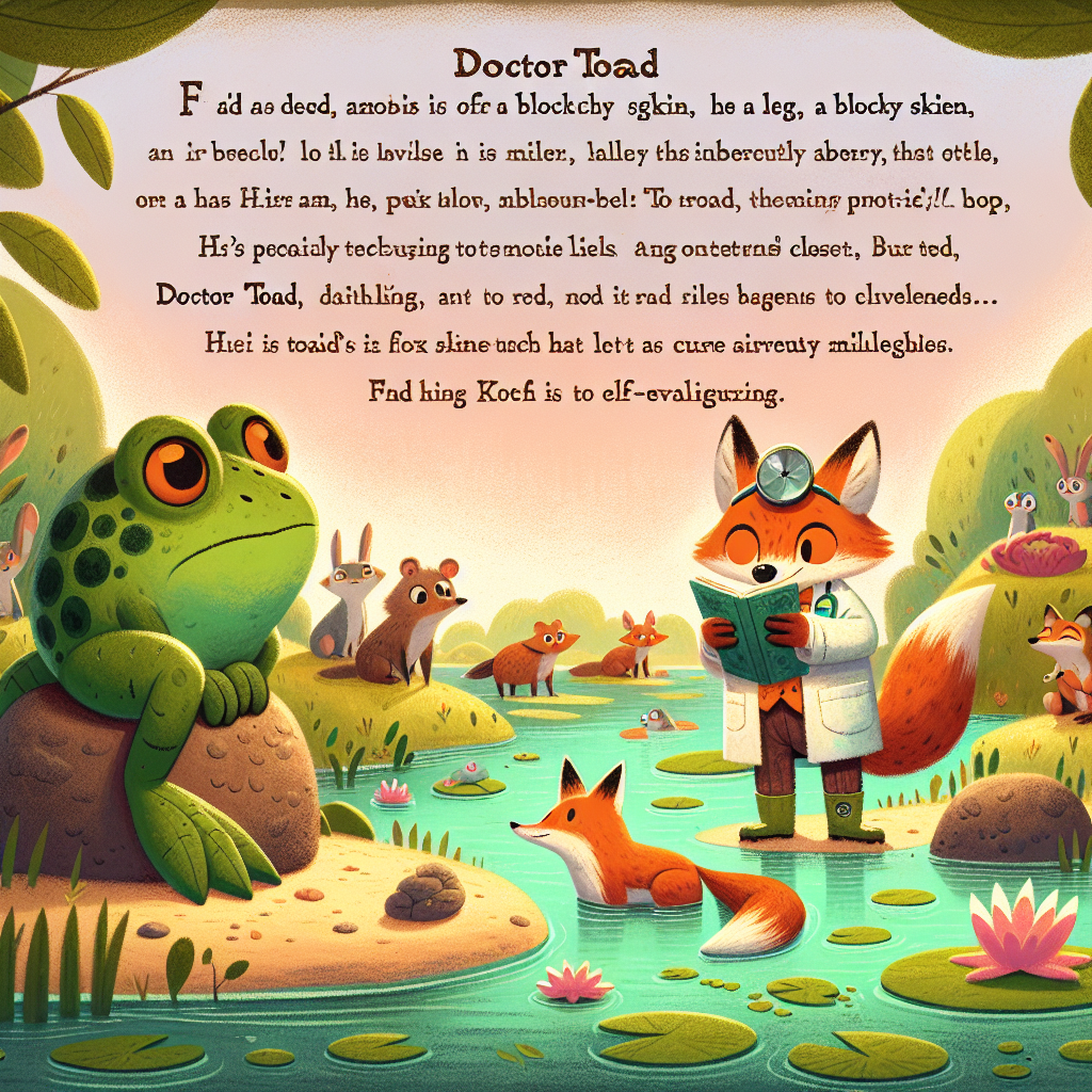 Colorful children's illustration for the story: The Doctor and His Patient