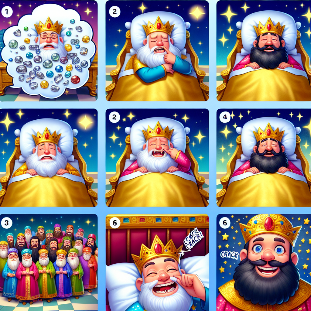Colorful cartoon storyboard showing 8 key scenes from The Dream Interpreter