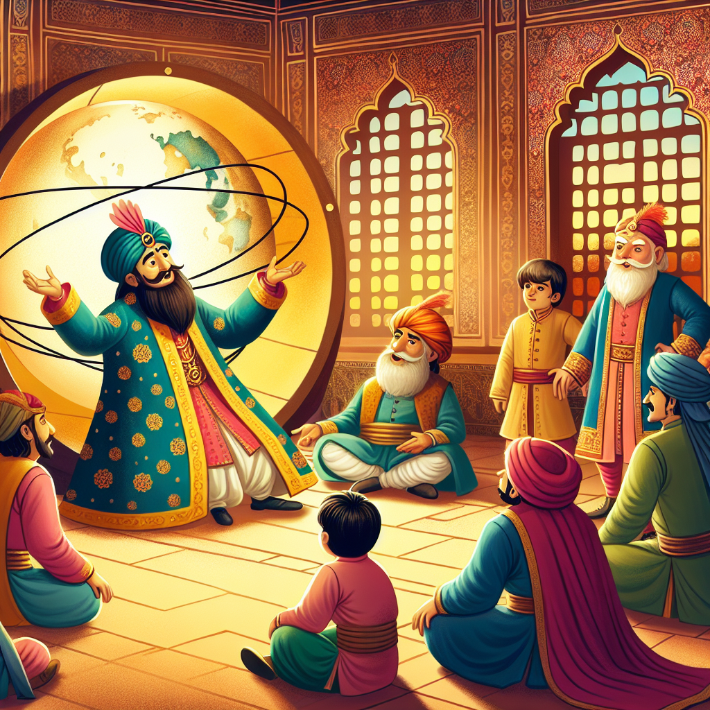 Colorful children's illustration for the story: The Earth Is Round