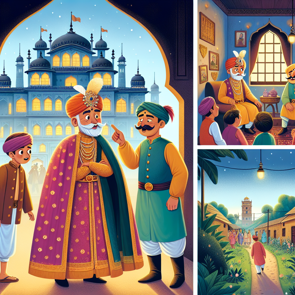 Colorful children's illustration for the story: The Elephant's Footprint