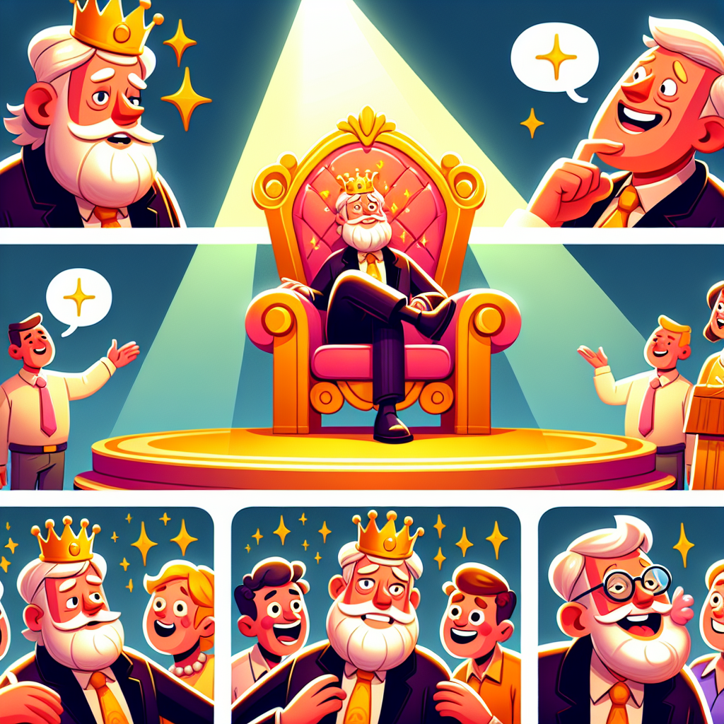 Colorful cartoon storyboard showing 8 key scenes from Birbal's Wisdom