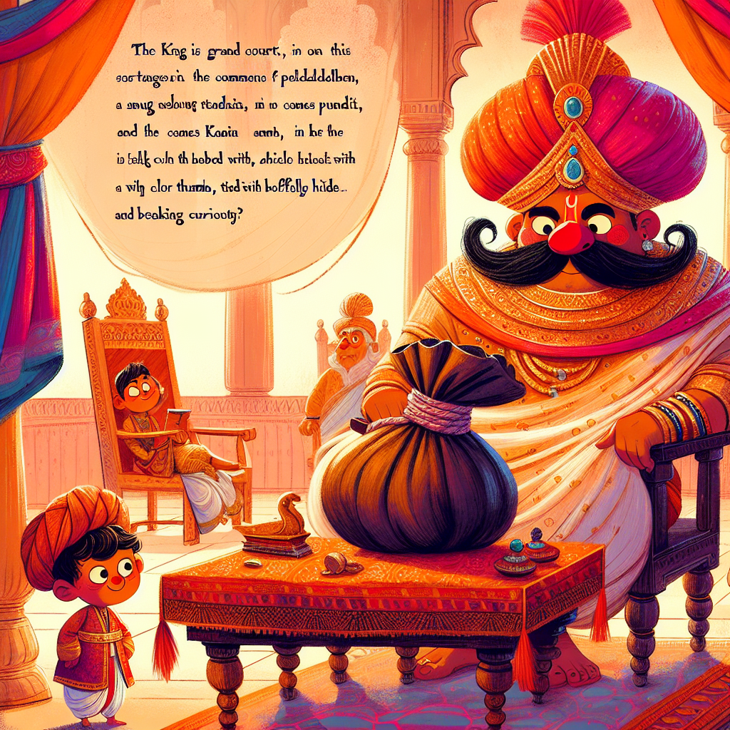 Colorful children's illustration for the story: The Pundit and the Scholar