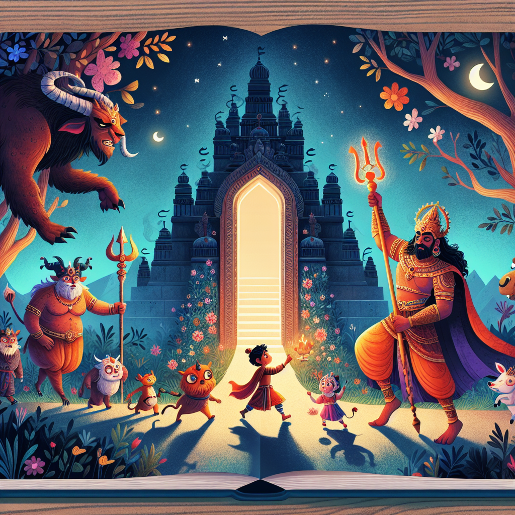 Colorful children's illustration for the story: The Last Riddle of Betaal