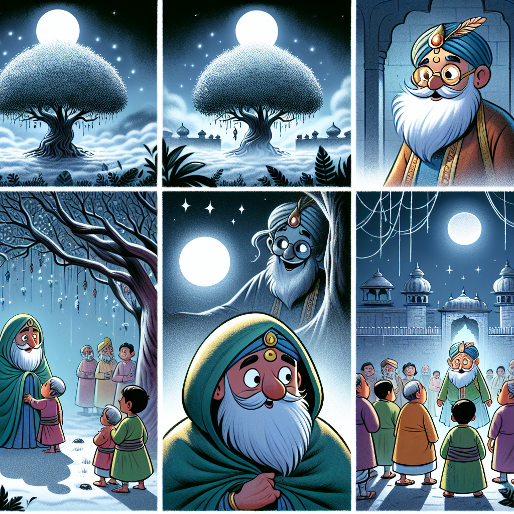 Colorful cartoon storyboard showing 8 key scenes from The Last Riddle of Betaal