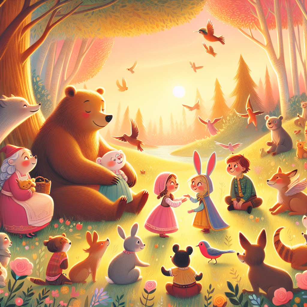 Colorful children's illustration for the story: The Farmer and the Viper