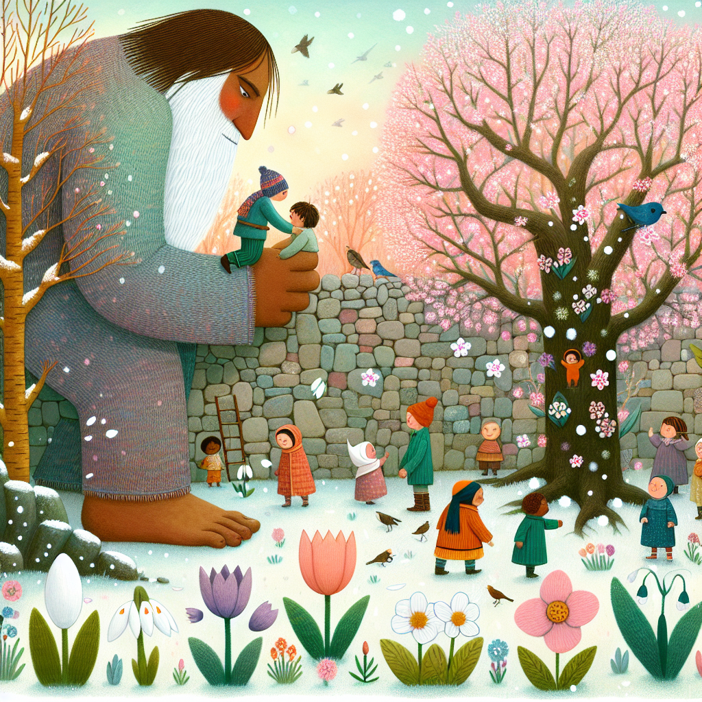 Colorful children's illustration for the story: The Garden That Longed for Children