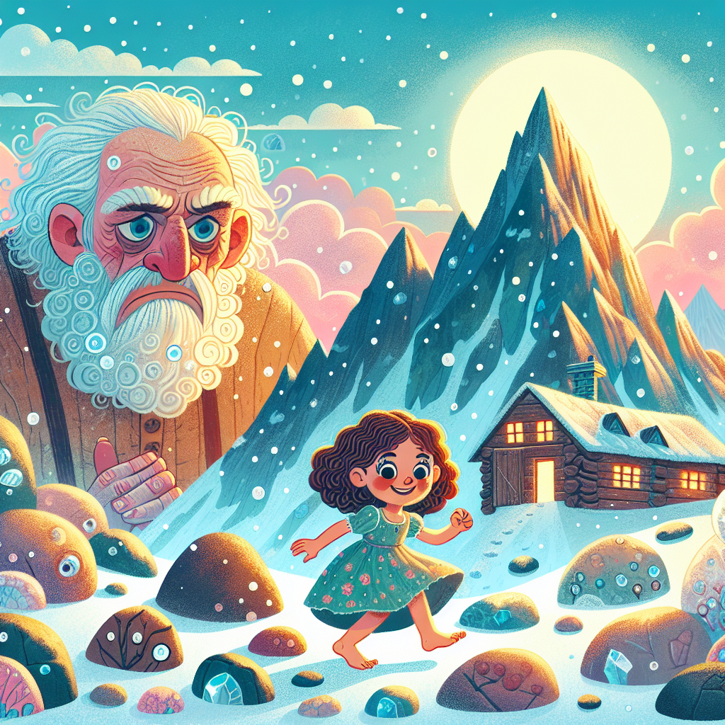 Colorful children's illustration for the story: Heidi and the Frozen Heart