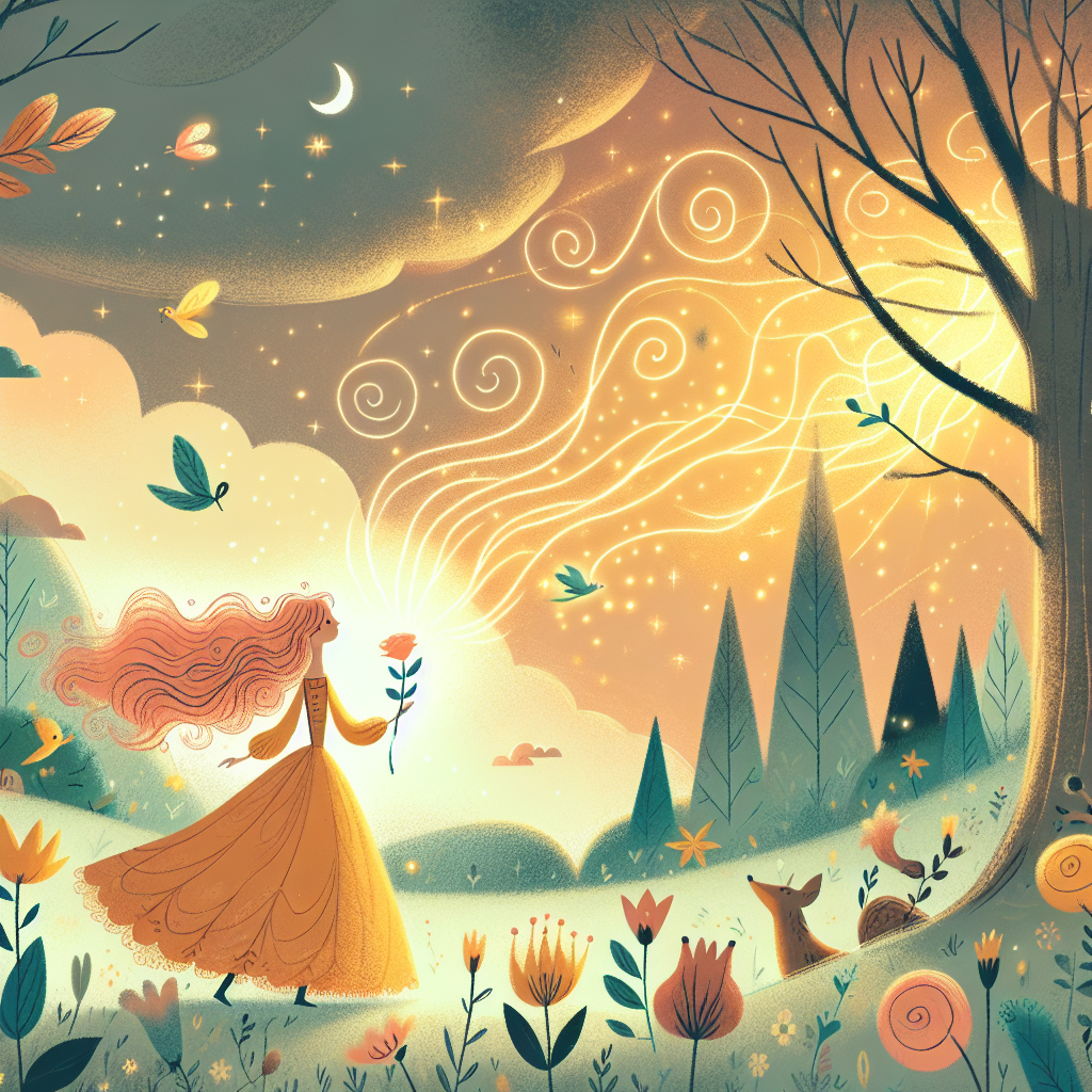 Colorful children's illustration for the story: The Wild Swans