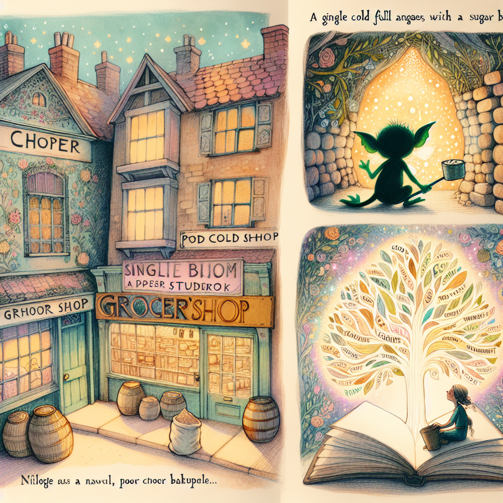 Colorful children's illustration for the story: The Goblin's Choice