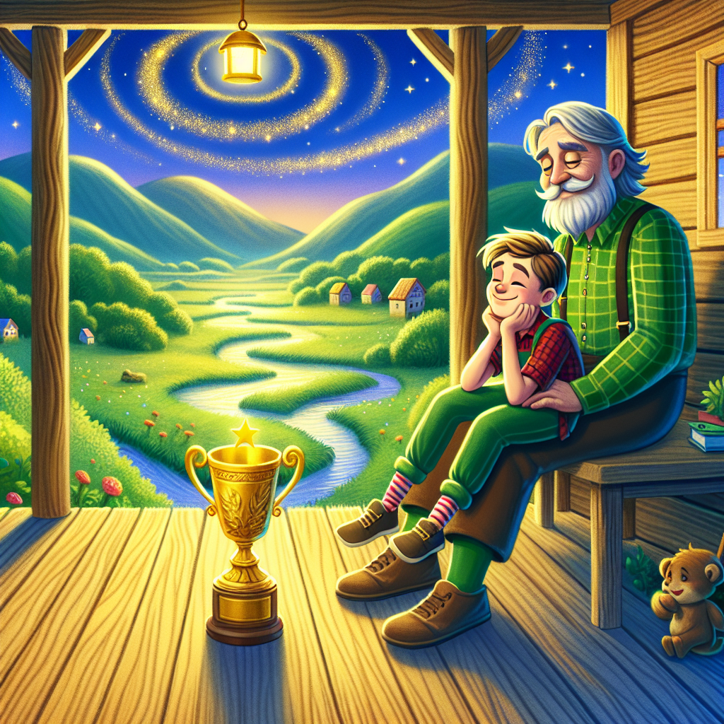 Colorful children's illustration for the story: The Golden Arrow's Promise