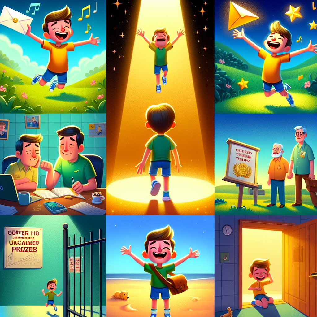 Colorful cartoon storyboard showing 8 key scenes from The Golden Arrow's Promise