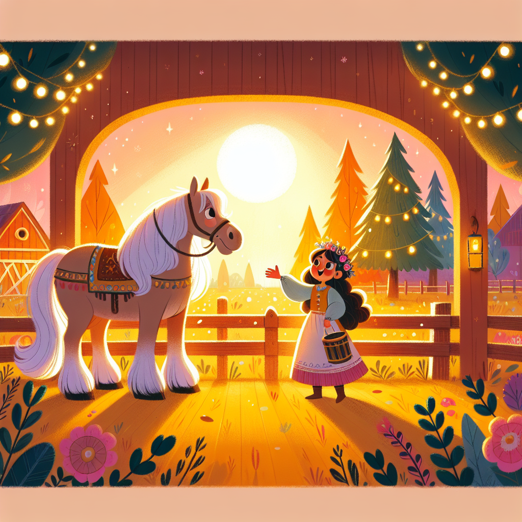 Colorful children's illustration for the story: The Bell of Justice