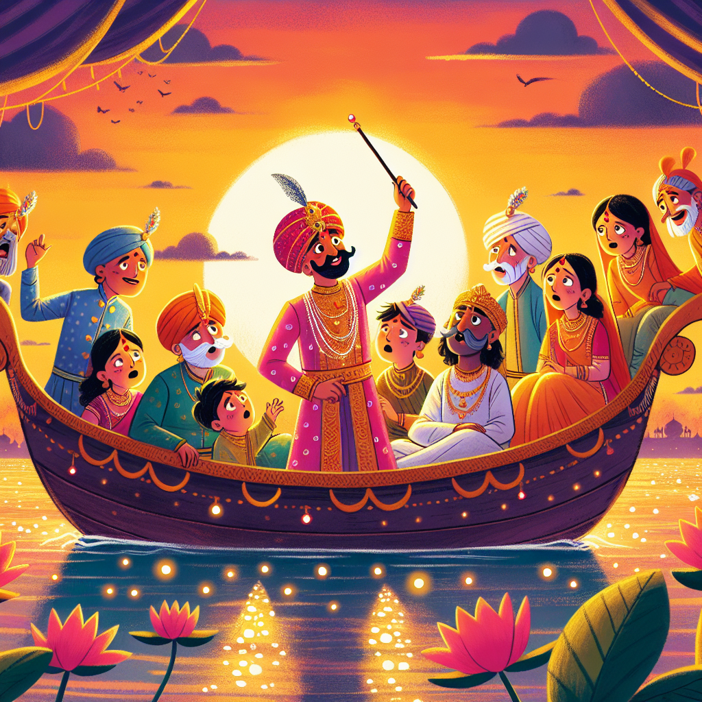 Colorful children's illustration for the story: The Stick That Crowned a King