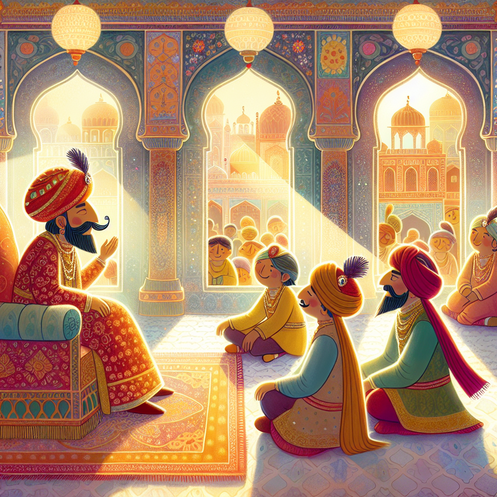 Colorful children's illustration for the story: The King Who Wished for Immortality