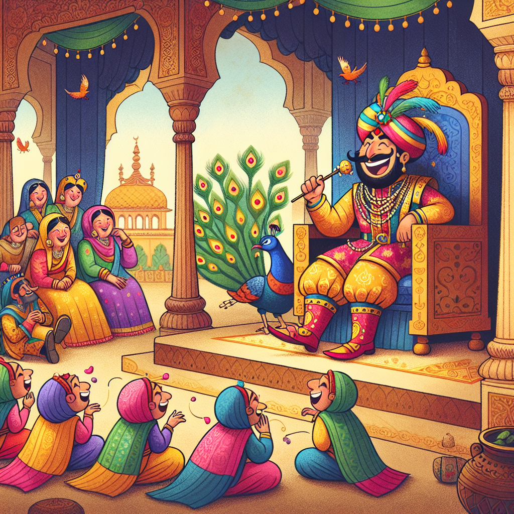 Colorful children's illustration for the story: The King's Fifty Lashes