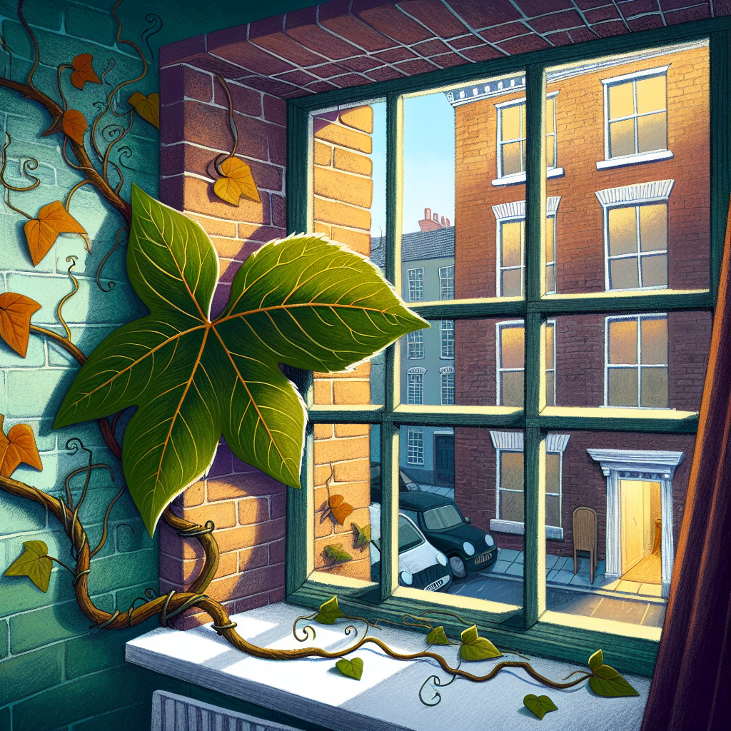 Colorful children's illustration for the story: The Last Leaf