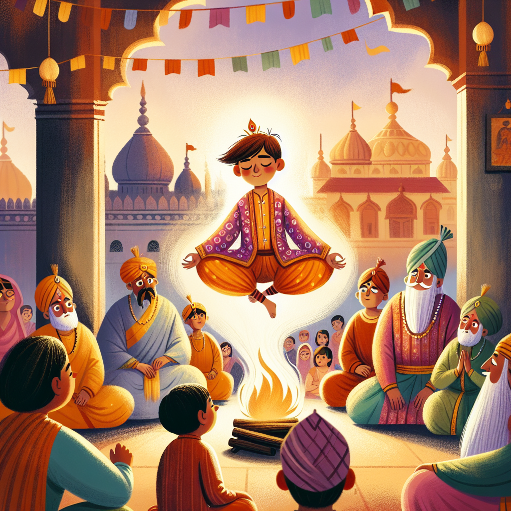 Colorful children's illustration for the story: The King Who Gave His Signet Ring