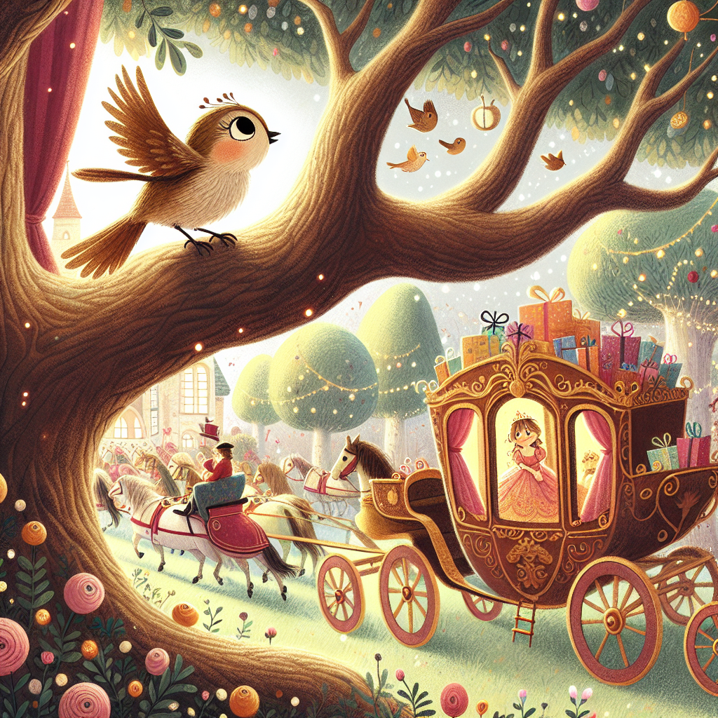 Colorful children's illustration for the story: Pip the Little Sparrow