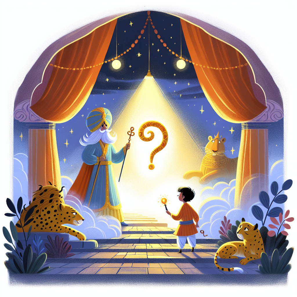 Colorful children's illustration for the story: The Generous Prince